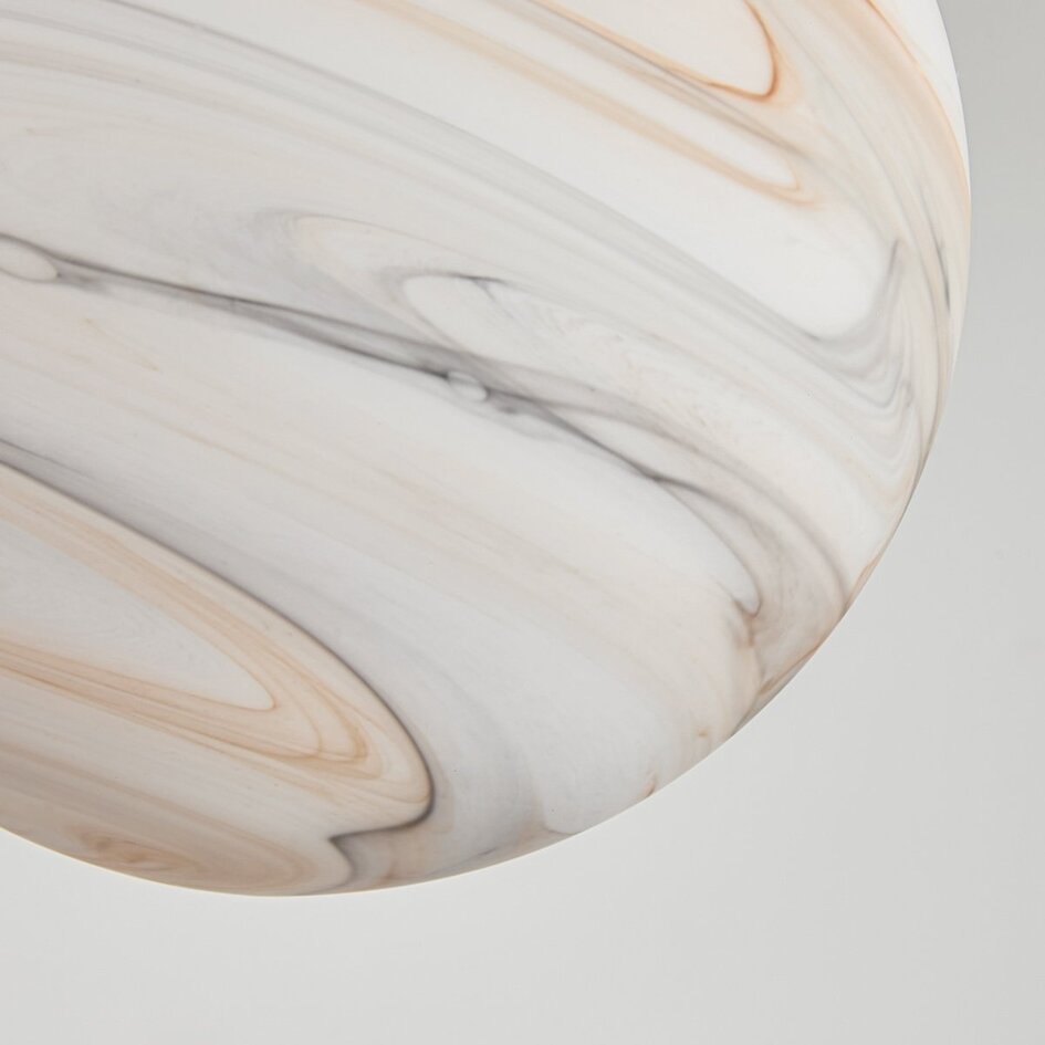 Suspension à 1 lumière Marbelle noire avec verre aspect marbre