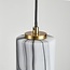 5-lichts hanglamp Vetra - marmerlook glas met messing goud en zwart