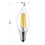 E14 dimbare LED filament kaarslamp met helder glas | 5.5W 2700K