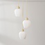 3-lichts hanglamp Stockton - beige met melkwit glas