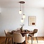 Moderne hanglamp Stockton - bruin met melkwit glas, 3-lichts