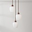 Suspension moderne Stockton - marron avec verre blanc laiteux, 3 lumières