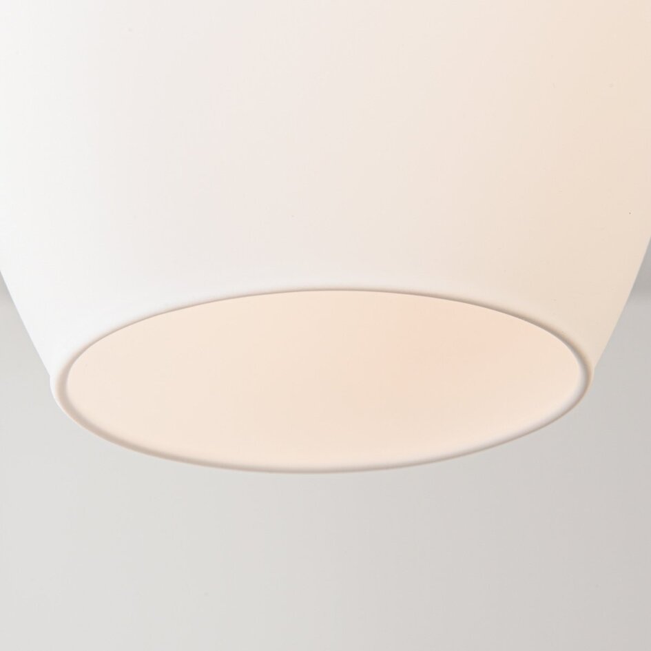 Moderne hanglamp Stockton - bruin met melkwit glas, 3-lichts