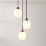 Suspension moderne Stockton - marron avec verre blanc laiteux, 3 lumières
