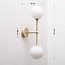 Applique Runda à 2 lumières - beige et verre laiteux