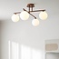 Moderne draaibare plafondlamp Nymo bruin met melkwit glas, 4-lichts