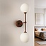 Moderne bruine wandlamp Runda met melkwit glas, 2-lichts