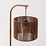 Lampadaire arc Reed avec abat-jour tressé - brun chaud