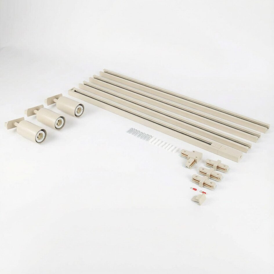 Système de rail moderne monophasé de 3 mètres avec spots Jill - beige