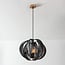 Hanglamp Celina - zwart met rotanlook