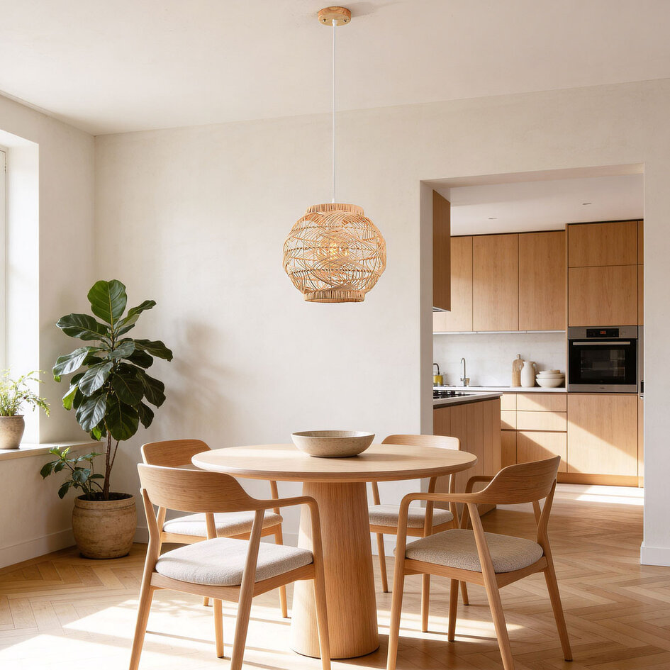 Suspension Cosma en rotin naturel