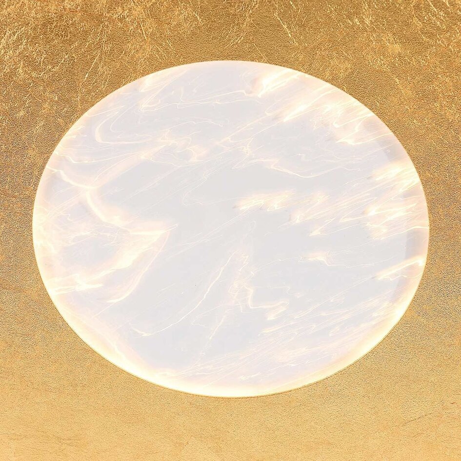 Plafondlamp Cercul Ø40 cm zwart met bladgoud-effect en 3-staps dimbaar