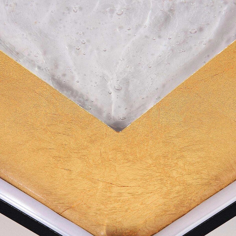 Plafonnier Cercal 30 × 30 cm noir avec effet feuille d'or – dimmable à 3 étapes