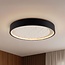Plafondlamp Cercul Ø40 cm zwart met gebroken wit steeneffect en 3-staps dimbaar