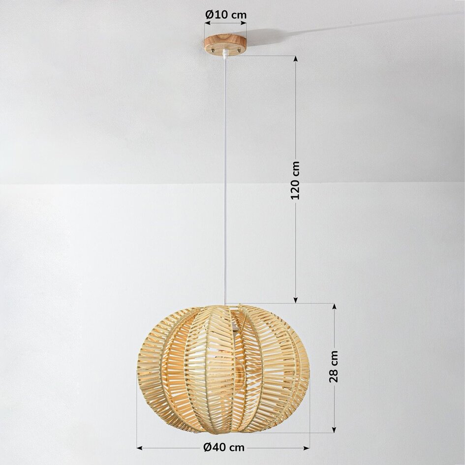 Hanglamp Celina - naturel met rotanlook