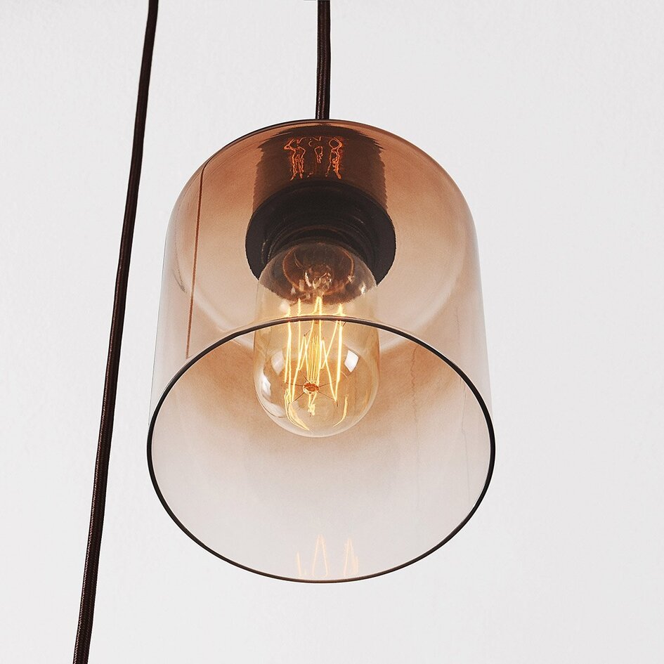 Suspension Pella à 3 lumières - abat-jour en verre brun dégradé