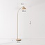 Lampadaire arc Arc avec abat-jour métallique - beige
