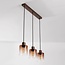 Hanglamp Palaio met drie glazen kappen in bruin ombre-effect