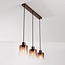 Hanglamp Palaio met drie glazen kappen in bruin ombre-effect