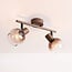 2-lichts draaibare plafondlamp Phiene - bruin ombre-glas