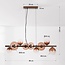 9-lichts hanglamp Ennea - bruin ombre glas