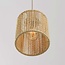 3-lichts hanglamp Carrizo in beige met geweven papiertouw