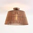 Plafonnier Tami - bronze chaud et abat-jour en bambou