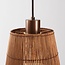 3-lichts hanglamp Veya met naturel bamboe kappen en warm brons