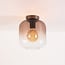 Plafondlamp Soli met glazen kap in bruin ombre-effect