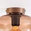 Plafondlamp Soli met glazen kap in bruin ombre-effect