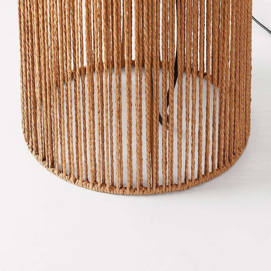 Vloerlamp Papira met linnen kap