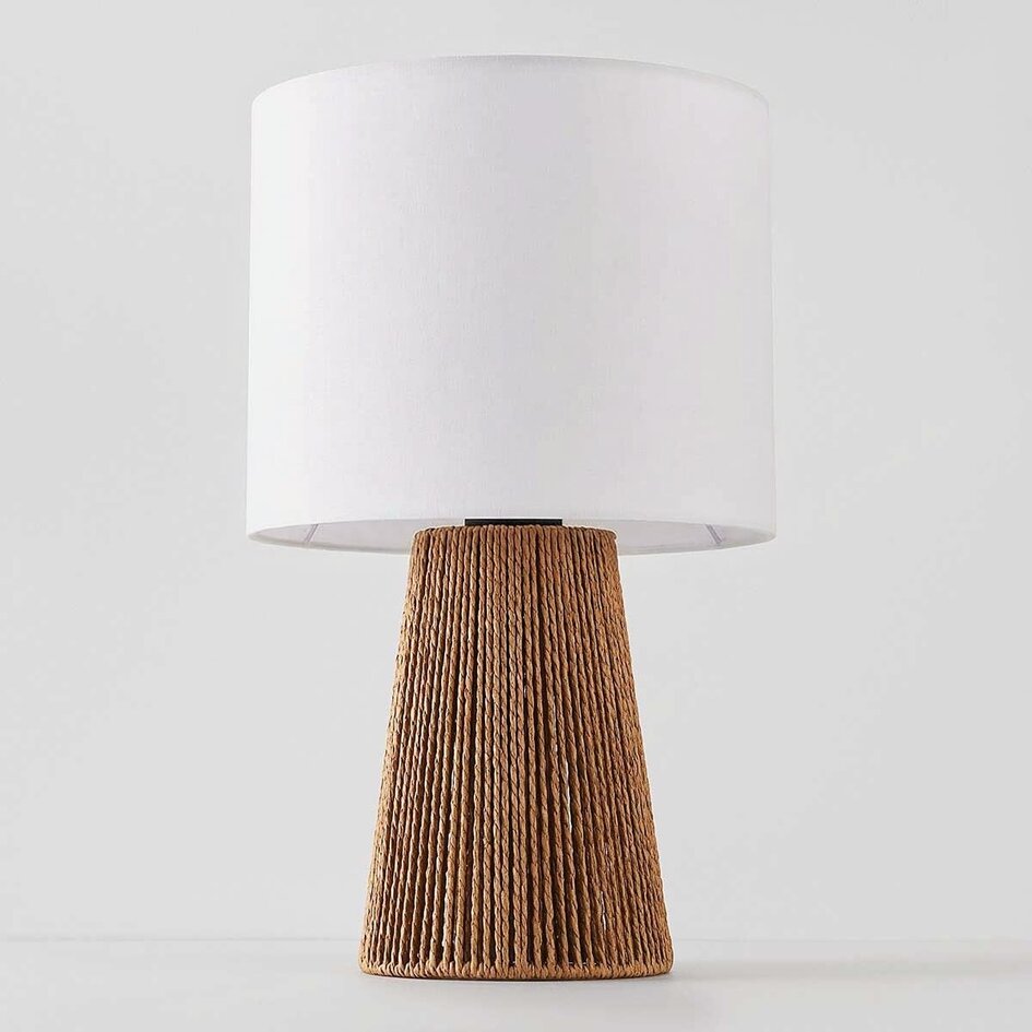 Lampe de table bohème chic Ranpu avec abat-jour blanc