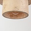Japandi hanglamp Travia van travertin (natuursteen) en licht hout
