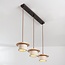 3-lichts japandi hanglamp Travia van travertin (natuursteen) en licht hout