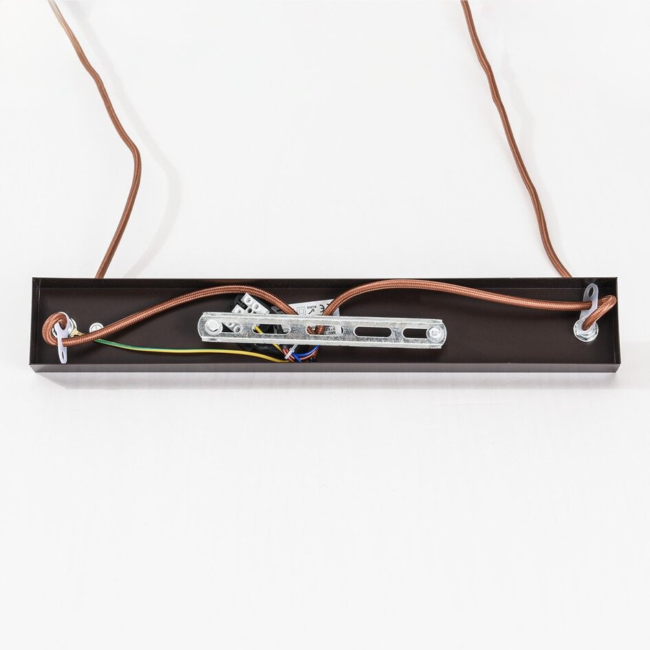 2-lichts hanglamp Travé van travertin (natuursteen) en hout