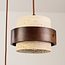 Suspension Travé à 3 lumières - travertin (pierre naturelle) et bois