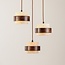Suspension Travé à 3 lumières - travertin (pierre naturelle) et bois
