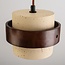 3-lichts hanglamp Mavero van cement en hout
