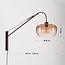 Wandlamp Dasha in bruin met draaibare, uitschuifbare arm en bruin ombre-glas