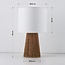 Lampe de table Ranpu Boho-chic brun avec abat-jour blanc