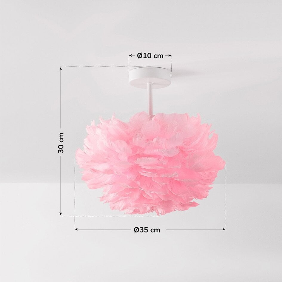 Plafonnier élégant Roselle en plumes roses