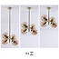 Retro hanglamp met amber glas 4-lichts – Florence