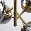 Retro hanglamp goud met smoke glas en spiegeleffect, 4-lichts - Florence