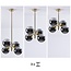 4-lichts hanglamp Florence - smoke glas met spiegeleffect en goud