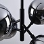 Suspension à 4 lumières Florence - verre fumé effet miroir, noir