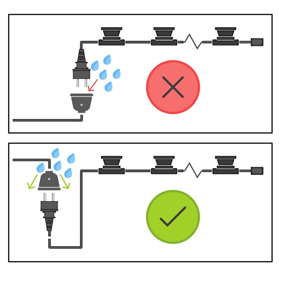 Kit de guirlande avec lampes à filament en verre clair de 2 watts : variateur en option
