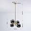 Retro hanglamp goud met smoke glas en spiegeleffect, 4-lichts - Florence