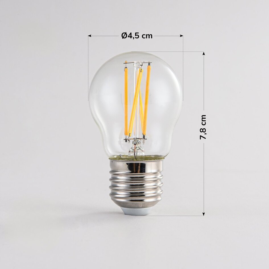 Ampoule filament 2,5W et 4,5W, 2200-2700 K, verre clair, dim-to-warm