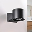 Badkamer wandlamp Ylva zwart met up & downlight