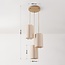 Hanglamp Orva met 3 lichtpunten in beige linnen
